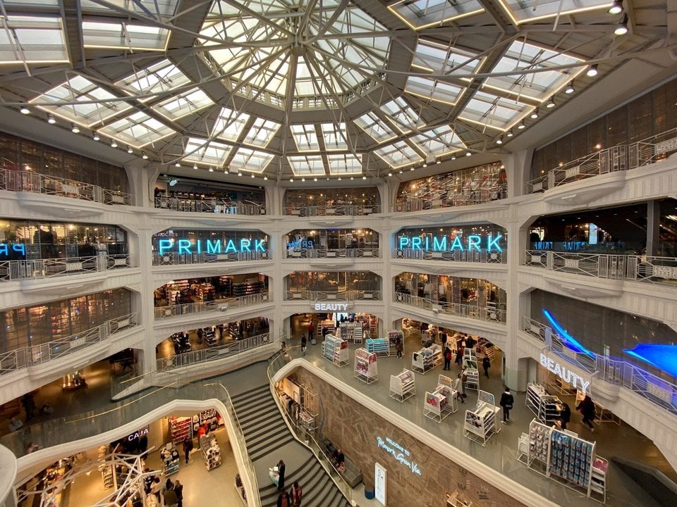 Tienda de cinco plantas en Primark Gran Vía