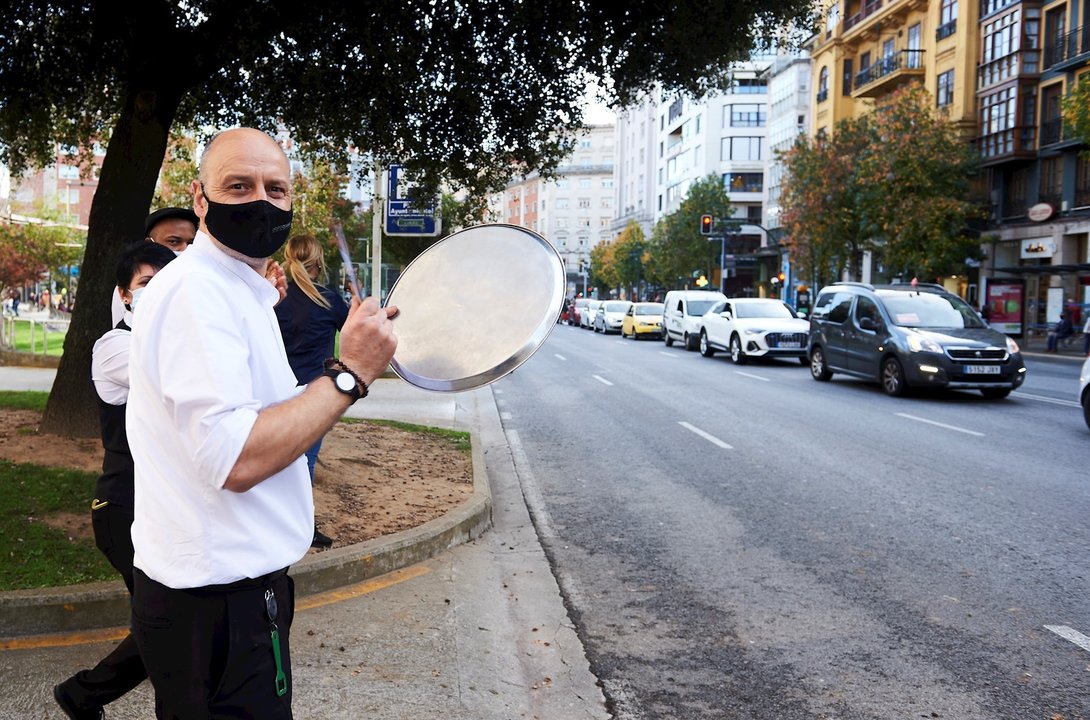 Protesta del sector de la hostelería ante las restricciones por el COVID-19.