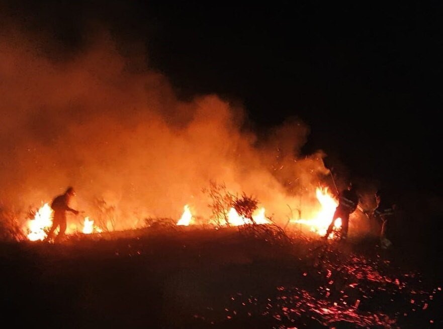 Incendio forestal el pasado mes de febrero en Cantabria