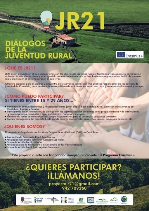 Cartel del proyecto 'JR21 Cantabria: Diálogos de la juventud rural'